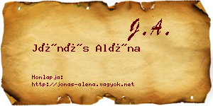 Jónás Aléna névjegykártya